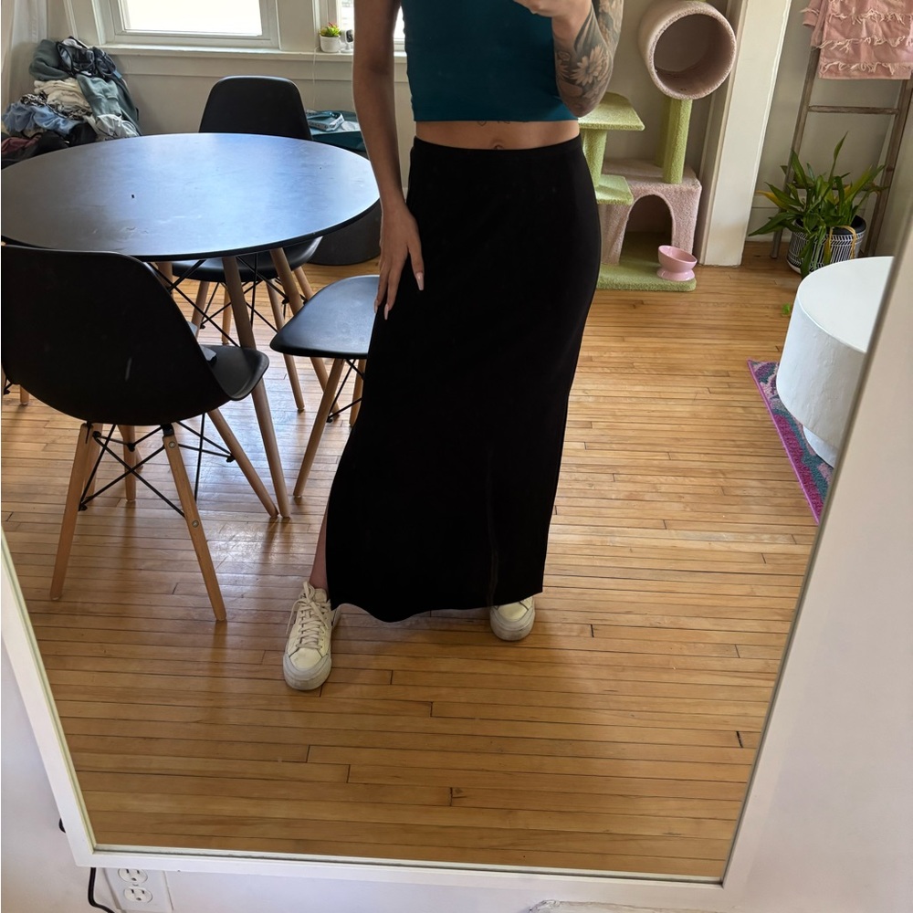 Vintage 90s Y2K Double Slit Maxi Skirt
